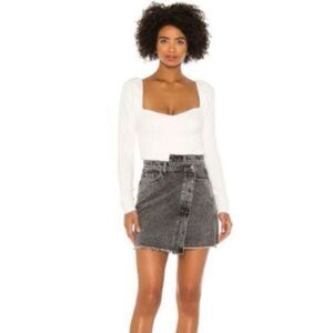 Free People Parker Wrap Skirt, Sulphor Black, 24